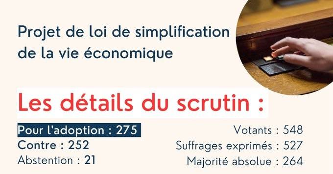 Projet de loi simplification de la vie économique